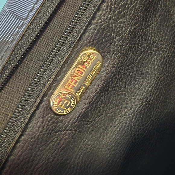 Vintage Unique Fendi Black Crossbody Bag with Geometric Pattern - Picture 10 of 14